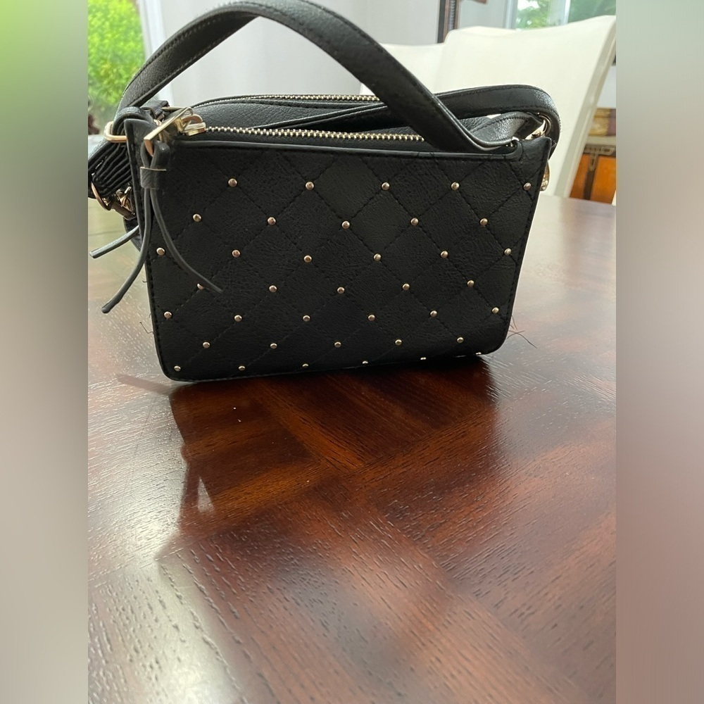 Under one Sky women’s small black studded cross body bag with adjustable strap